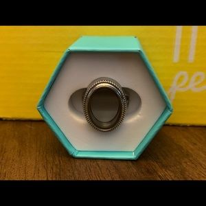 Origami Owl Locket Ring Silver Size 7